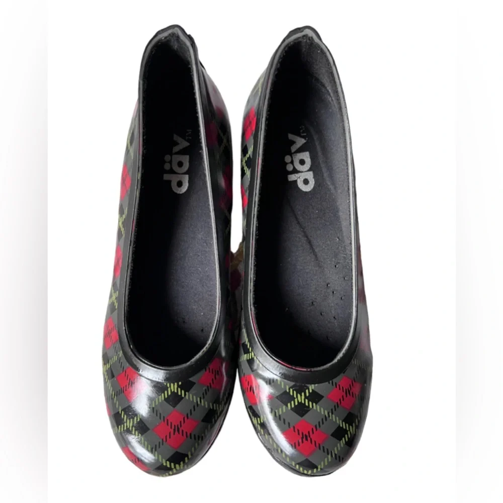 dav black green scot plaid pumps heels size 6 - Picture 10 of 10